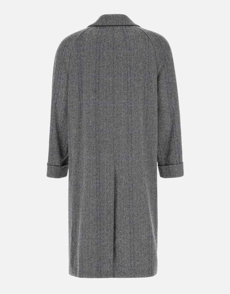 GUCCI メンズ　ストライプ柄 ウール コート　グレー　サイズ50 Gucci メンズウール混紡刺繍コート () IFCHIC.COM