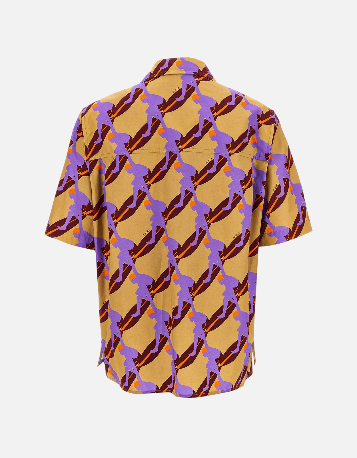 Gucci メンズ Twisted Surf コットンプリント 半袖シャツ () IFCHIC.COM