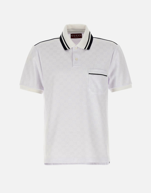 GUCCI ストライプポロシャツ ホワイト GUCCI / グッチ | コットン