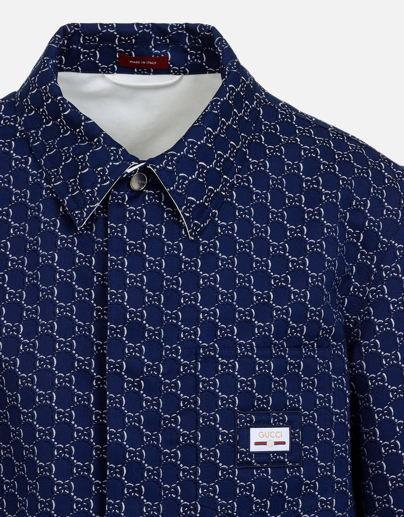 Gucci GG LOGO SHIRT, BLUE / 46 Gucci GG LOGO SHIRT, BLUE / 46
