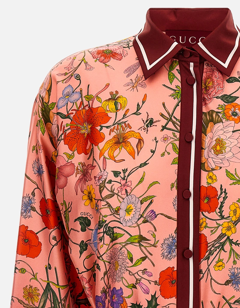 Gucci プリントシルクツイルミディドレス (すべての新品) IFCHIC.COM