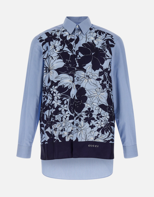 Gucci メンズ フローラル シルク シャツ (すべての新品) IFCHIC.COM