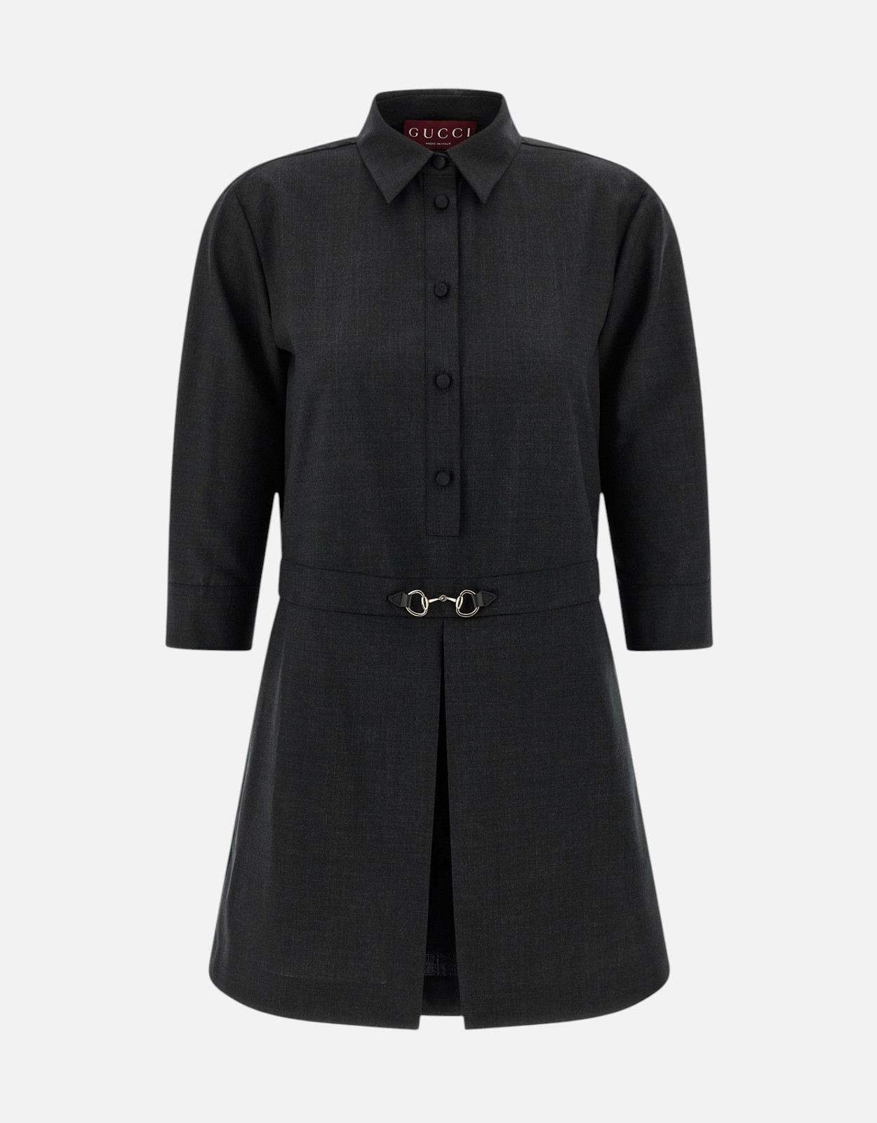 Gucci ホースビット付きウールシャツワンピース (すべての新品) IFCHIC.COM