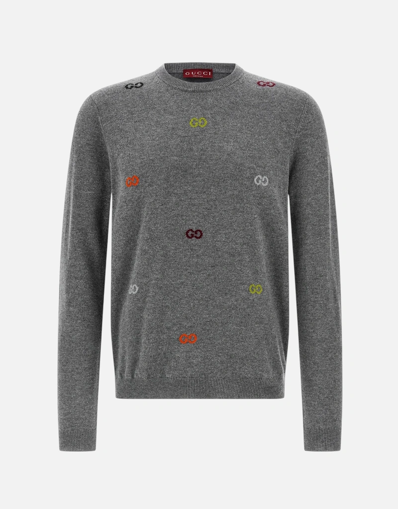 Gucci メンズ ファインカシミヤ インターシャ セーター (すべての新品