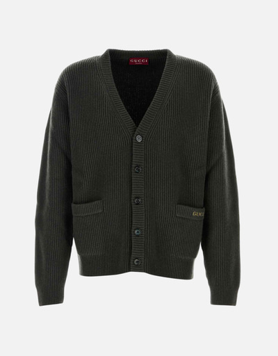 GUCCI ボタン付きカーディガン Mサイズ グレー/ブラック 798157_XKEJP_1045_005_100_0000