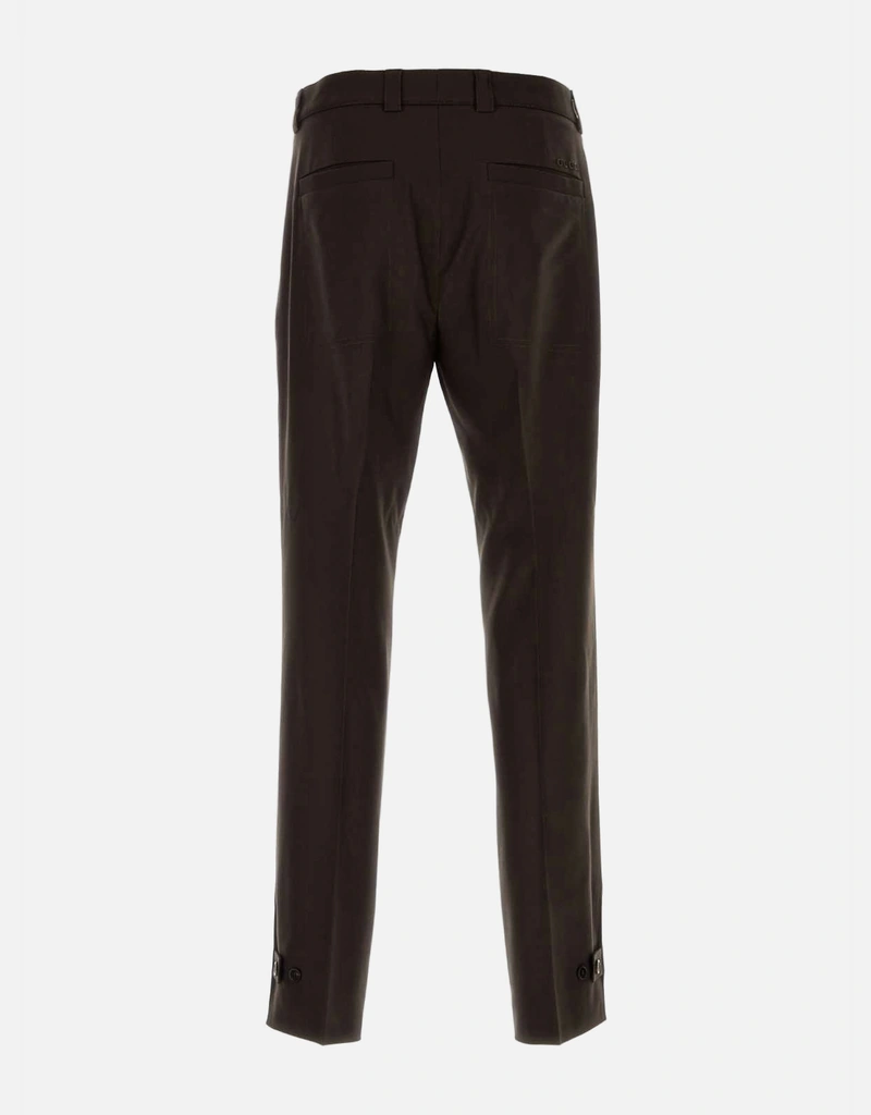 ［DESEAR 様］GUCCI サイドラインギャバジンパンツ メンズ46 Gucci メンズ チョコレート ウールギャバジンパンツ (すべての新品