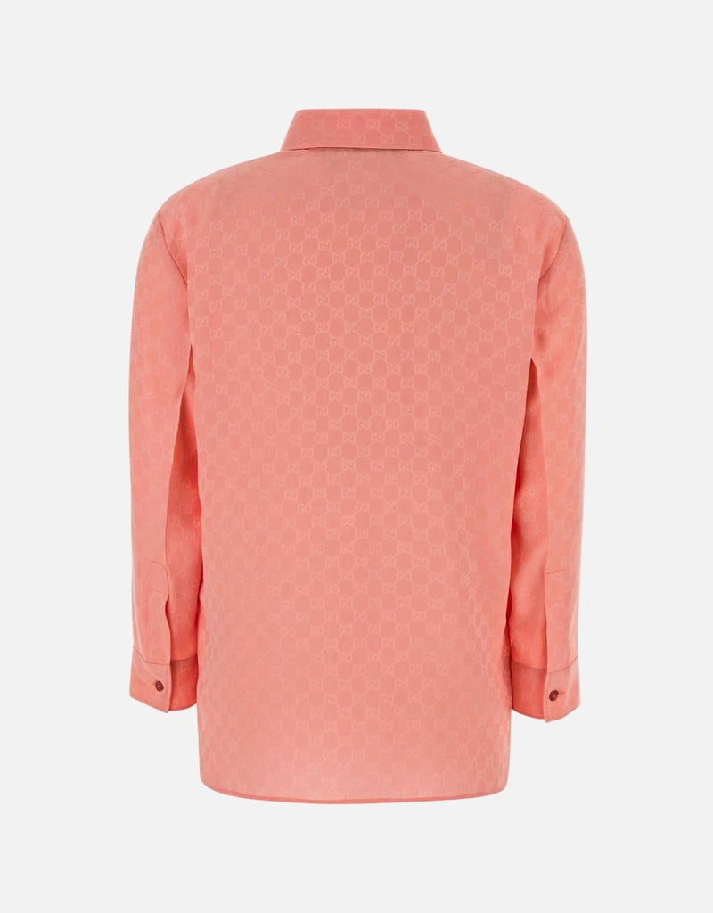 Gucci ピンクGGシルクシャツ (すべての新品) IFCHIC.COM
