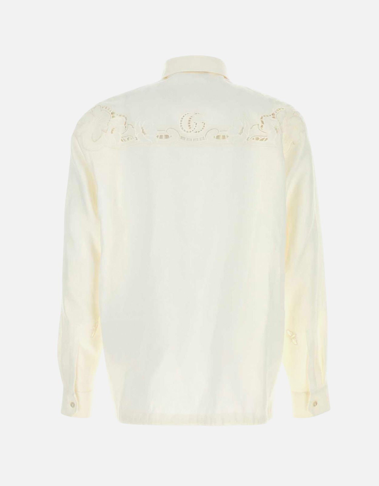 Gucci メンズホワイトリネンポロシャツ (すべての新品) IFCHIC.COM