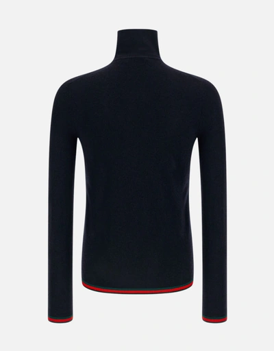 GUCCI タートルネックセーター 黒 Knit wool turtleneck with embroidery in black | GUCCI® US