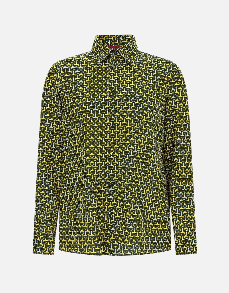 Gucci メンズ ホースビット シルク スリムフィット シャツ (すべての