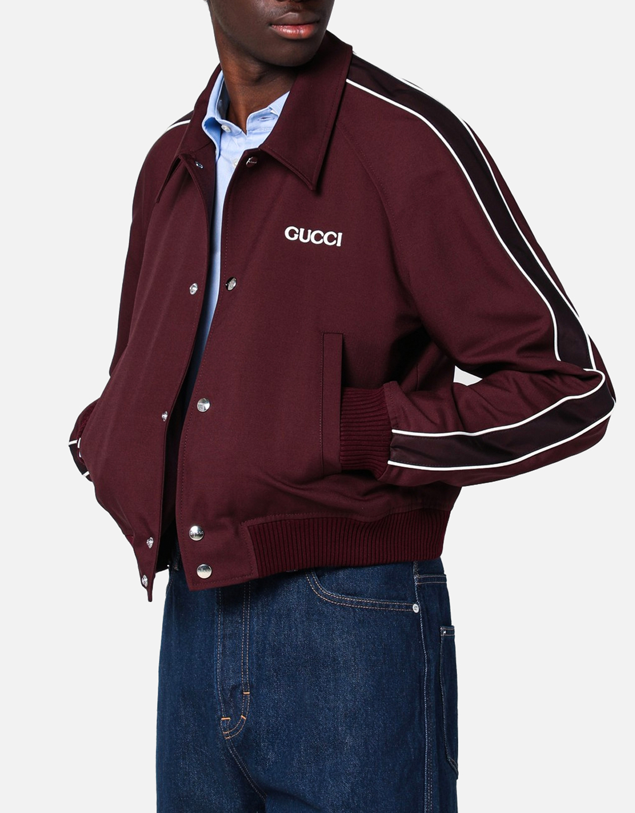 Gucci メンズウール混紡ボンバージャケット (すべての新品) IFCHIC.COM
