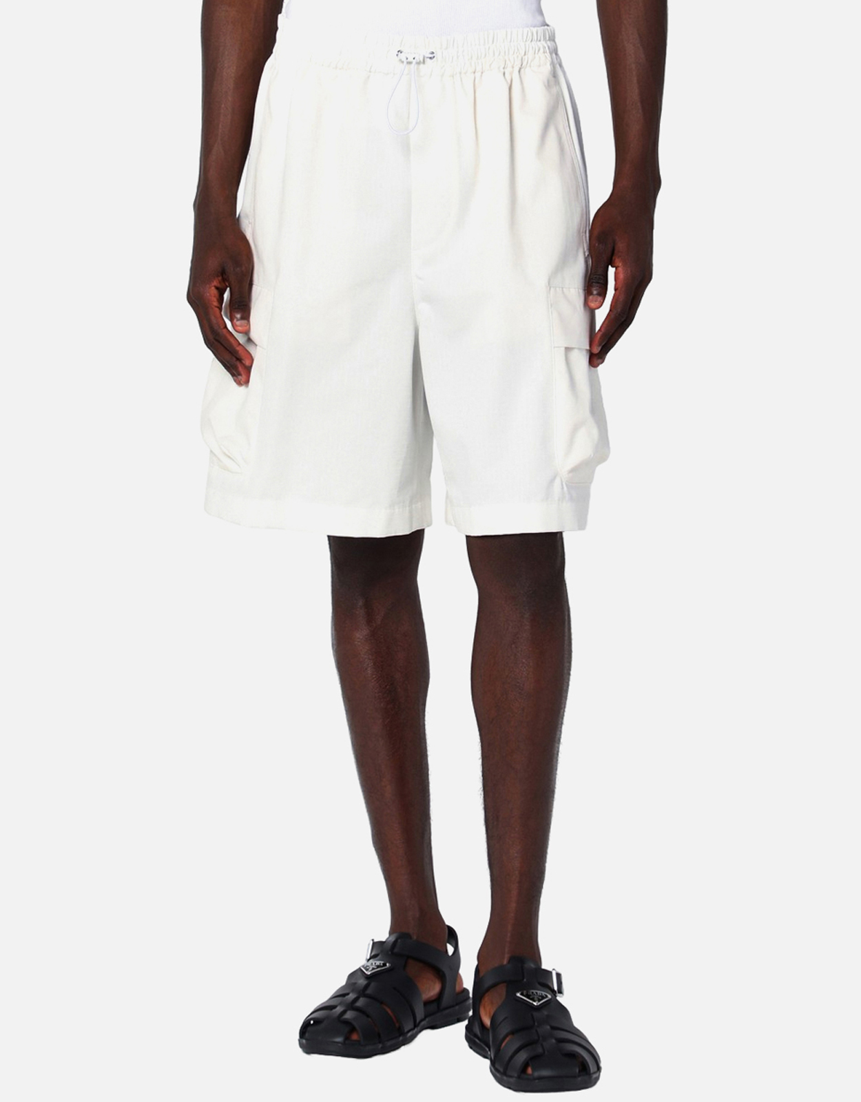 Gucci メンズコットンポプリンホワイトショーツ (アパレル,ズボン