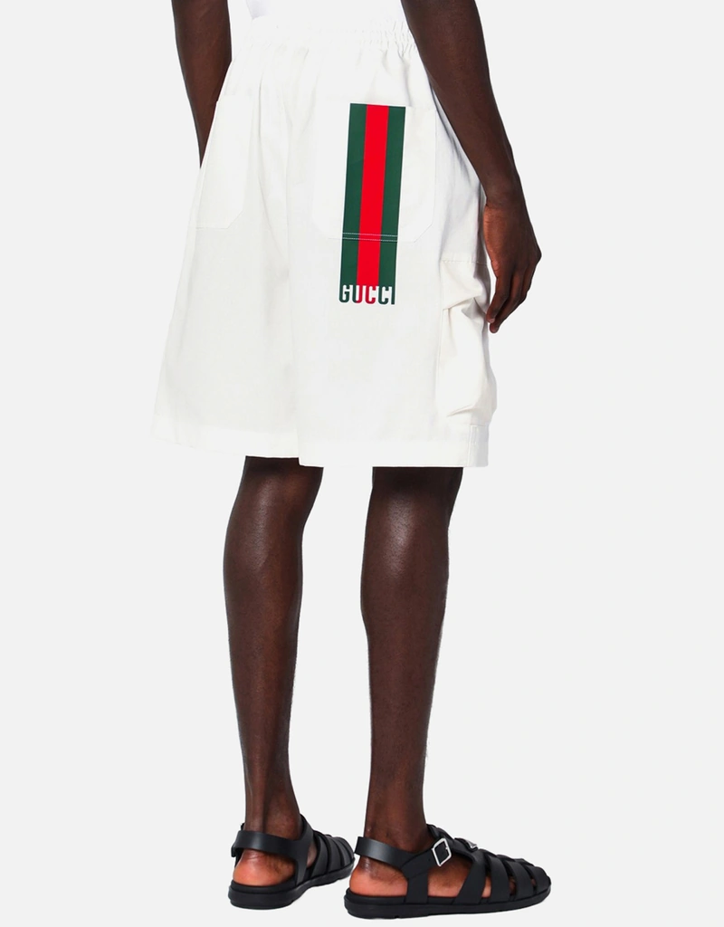 Gucci メンズコットンポプリンホワイトショーツ (ズボン＆ショート