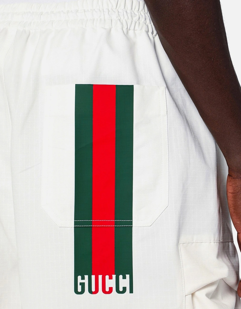 Gucci メンズコットンポプリンホワイトショーツ (アパレル,ズボン