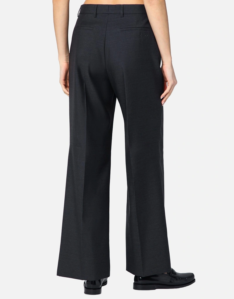 Gucci グレーウールパンツ (パンツ) IFCHIC.COM