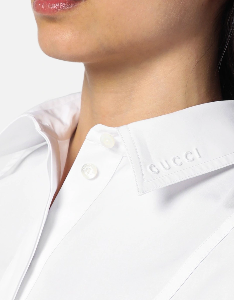 Gucci ホワイトコットンシャツドレス (ドレス) IFCHIC.COM Gucci ホワイトコットンシャツドレス (ドレス) IFCHIC.COM