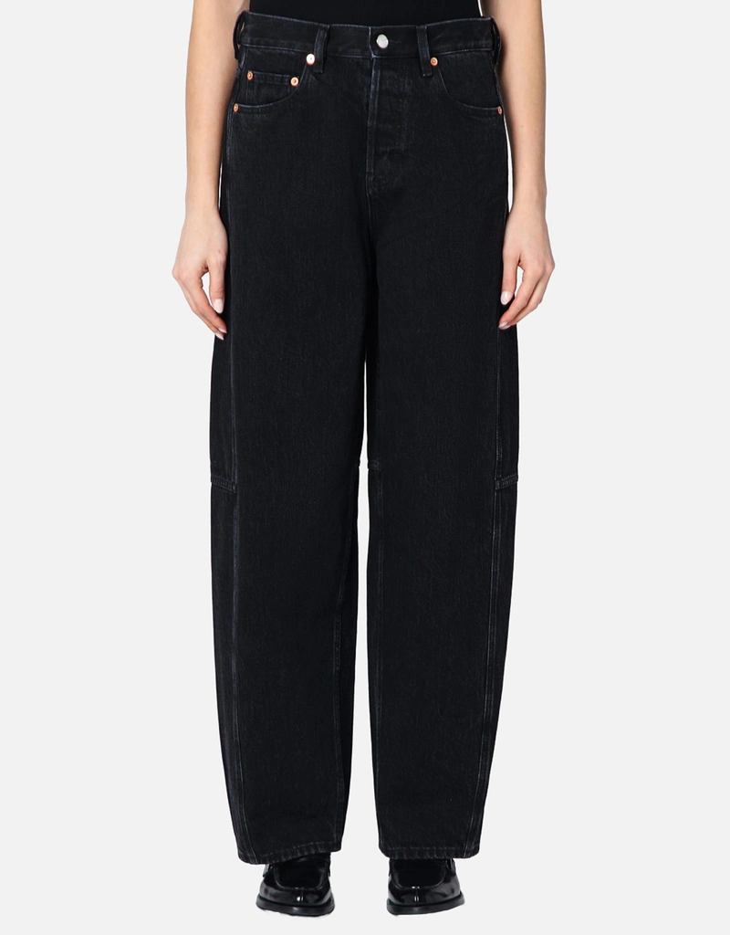 Gucci ブラック ワイドレッグ デニム ジーンズ (パンツ) IFCHIC.COM