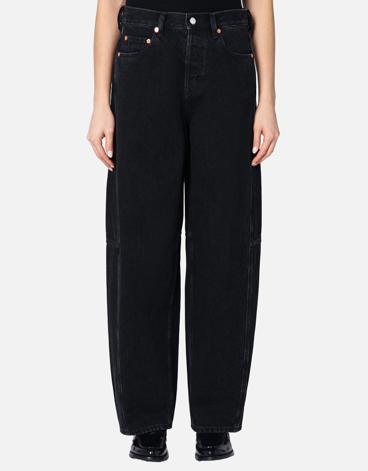 GUCCI Gucci Black wide-leg jeans - 25　グッチ ブラック ワイドレッグ ジーンズ - 25