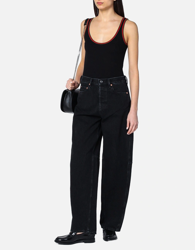 Gucci ブラック ワイドレッグ デニム ジーンズ (パンツ) IFCHIC.COM