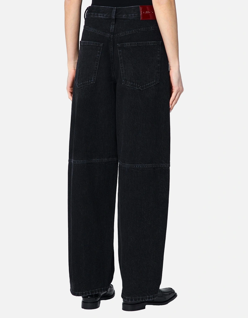 Gucci ブラック ワイドレッグ デニム ジーンズ (パンツ) IFCHIC.COM