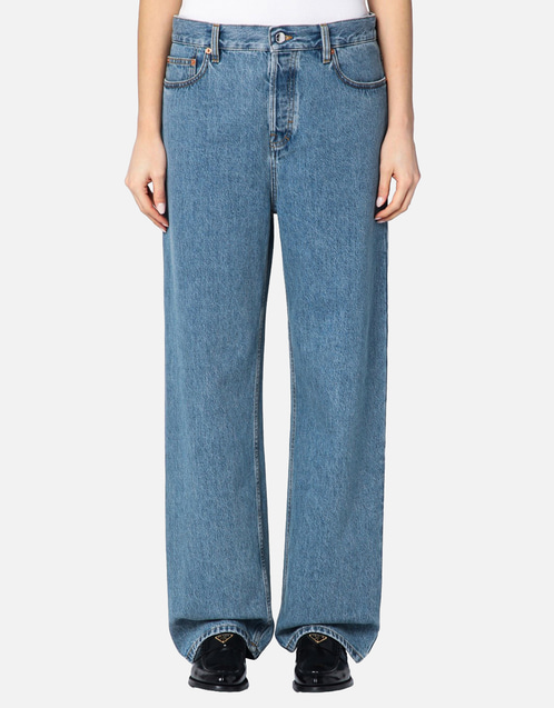 グッチ　GUCCI ライトブルー パンツ 150 Gucci ライトブルー ワイドレッグ デニム ジーンズ (パンツ) IFCHIC.COM