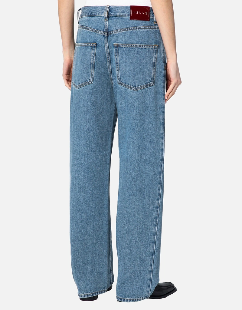 Gucci Light blue wide-leg jeans (Pants) IFCHIC.COM