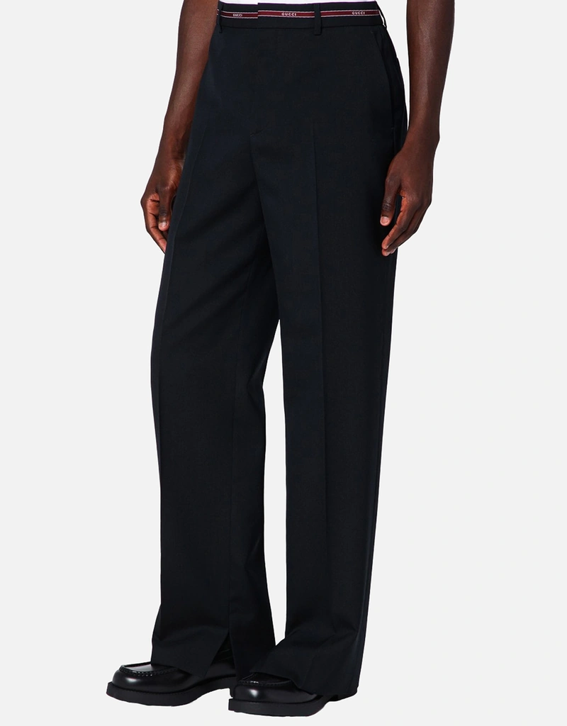 Gucci メンズ ウール セルベージディテール パンツ (すべての新品