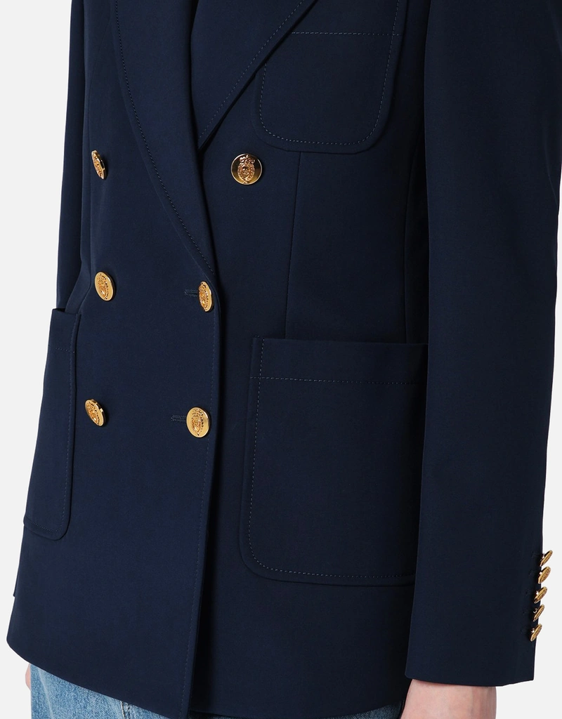 Gucci ダブルブレストシルクブルージャケット (すべての新品) IFCHIC.COM