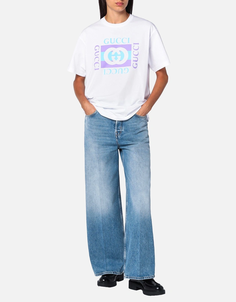 Gucci ワイドライトブルーデニムジーンズ (パンツ) IFCHIC.COM