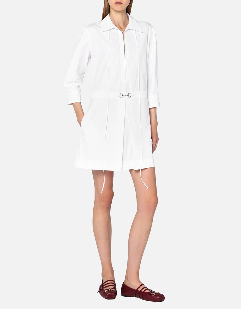 cotton shift dress Cotton Poplin Open Back Midi Dress main image 1