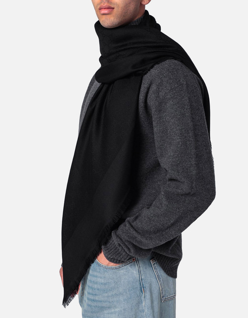 Gucci メンズウールシルクGGジャカードショール (アクセサリ,スカーフ