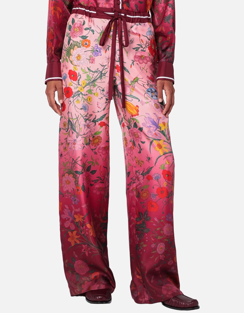 GUCCI シルクパンツ Gucci プリントシルクパンツ (パンツ) IFCHIC.COM