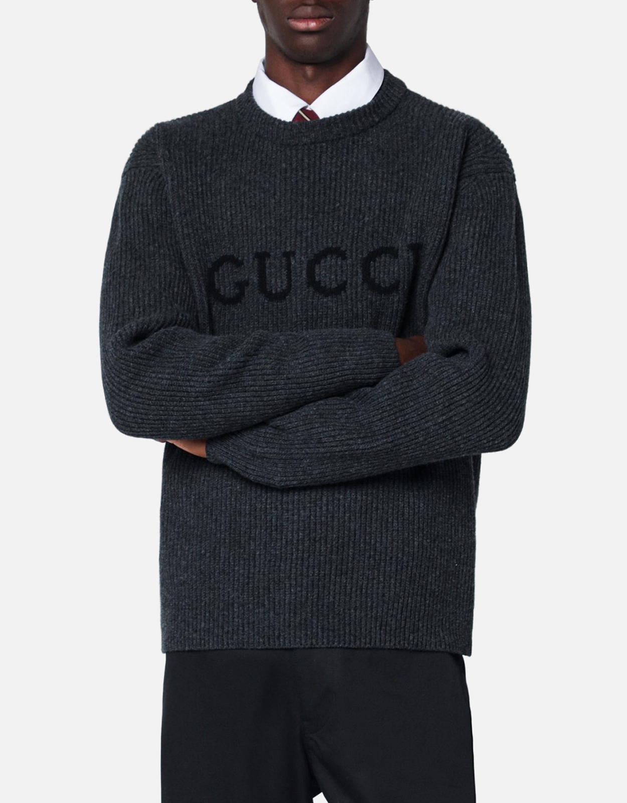 GUCCI Gucci Gray wool and cashmere sweater - L　グッチ グレー ウール & カシミア セーター - L