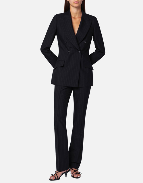 Gucci ウールピンストライプストレートレッグパンツ (パンツ) IFCHIC.COM