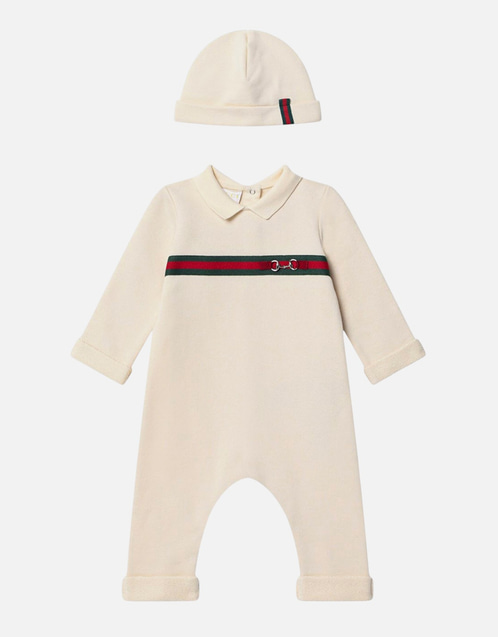 Gucci Kids キッズコットンツーピースセットビットディテール付き