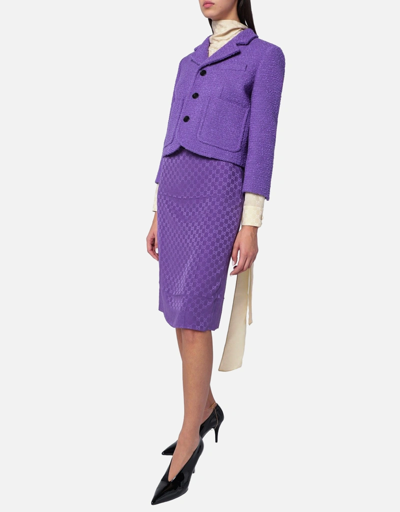 Gucci パープルGGジャカードシルクスカート (ドレス) IFCHIC.COM