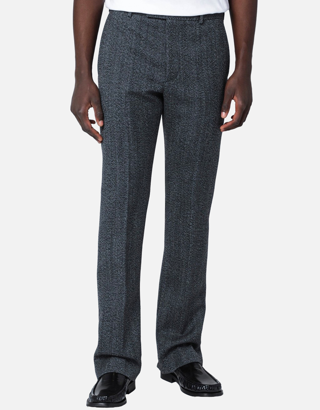 Gucci メンズヘリンボーンウールスリムフィットパンツ (すべての新品