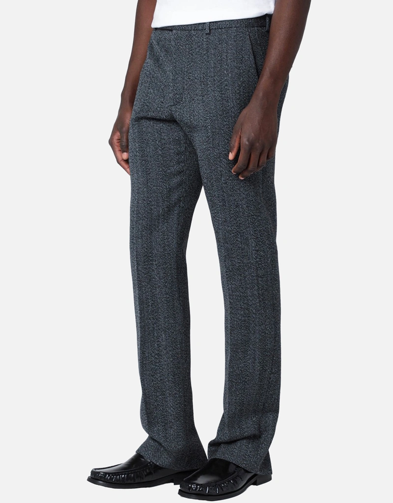 Gucci メンズウールムリネスリムフィットストレートレッグパンツ