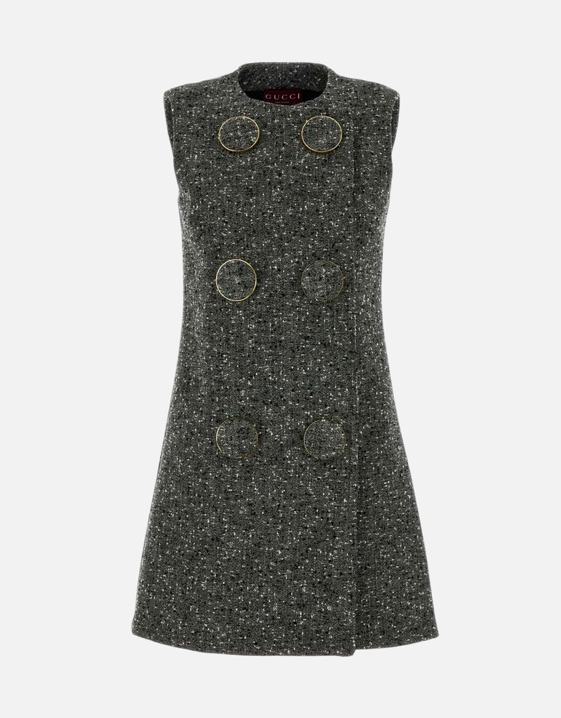 Gucci Seeded Wool Sleeveless Mini Dress (All New In) IFCHIC.COM Gucci Seeded Wool Sleeveless Mini Dress (All New In) IFCHIC.COM
