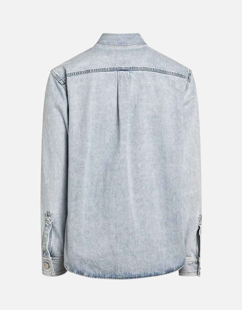 Gucci メンズウォッシュドデニムシャツGGインサート付き (アパレル