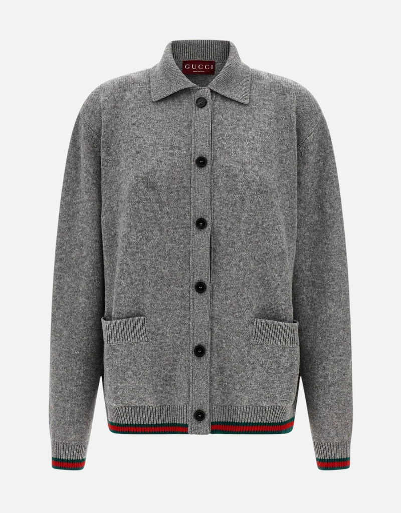 Gucci ウールとカシミヤのWebトリムカーディガン (すべての新品