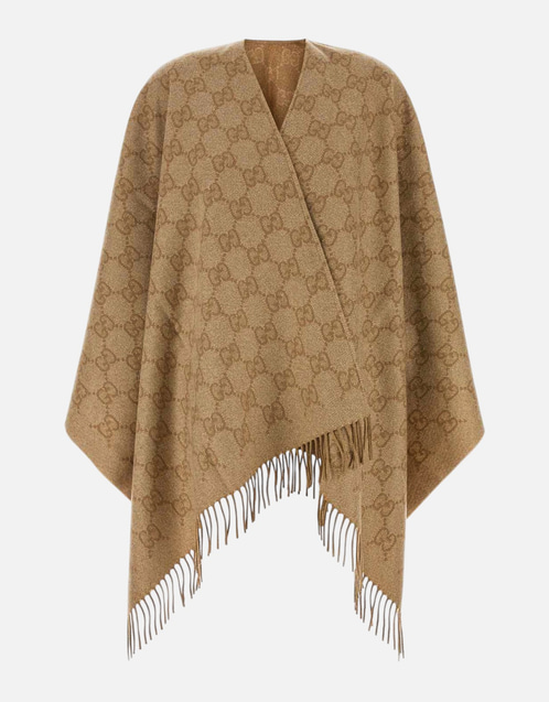 Gucci カシミヤ混紡刺繍ケープ (すべての新品) IFCHIC.COM