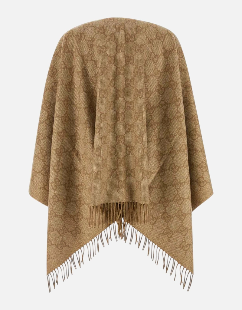 Gucci カシミヤ混紡刺繍ケープ (すべての新品) IFCHIC.COM