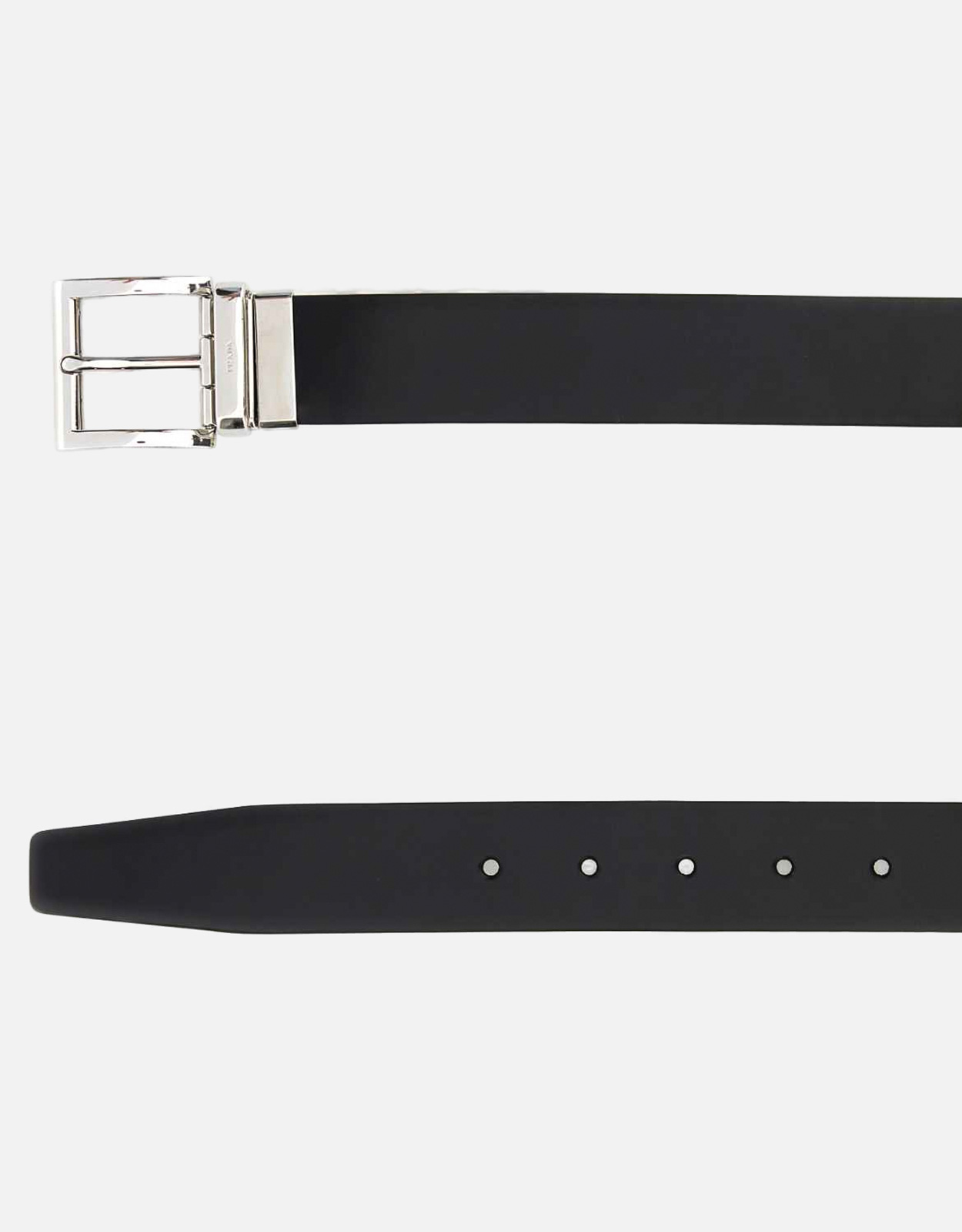 Prada メンズブラックレザーリバーシブルベルト () IFCHIC.COM