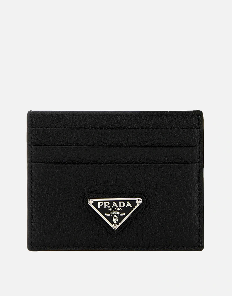 Prada メンズ ブラック カーフスキン レザー カードホルダー () IFCHIC.COM