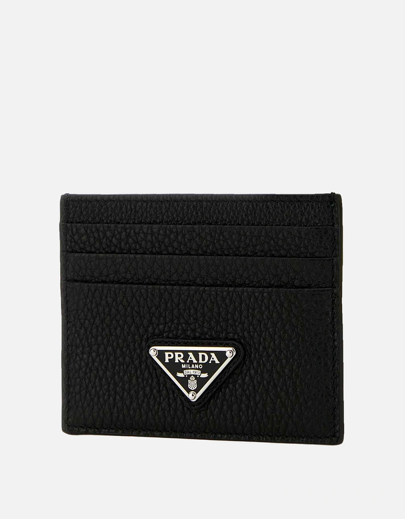 Prada メンズ ブラック カーフスキン レザー カードホルダー () IFCHIC.COM