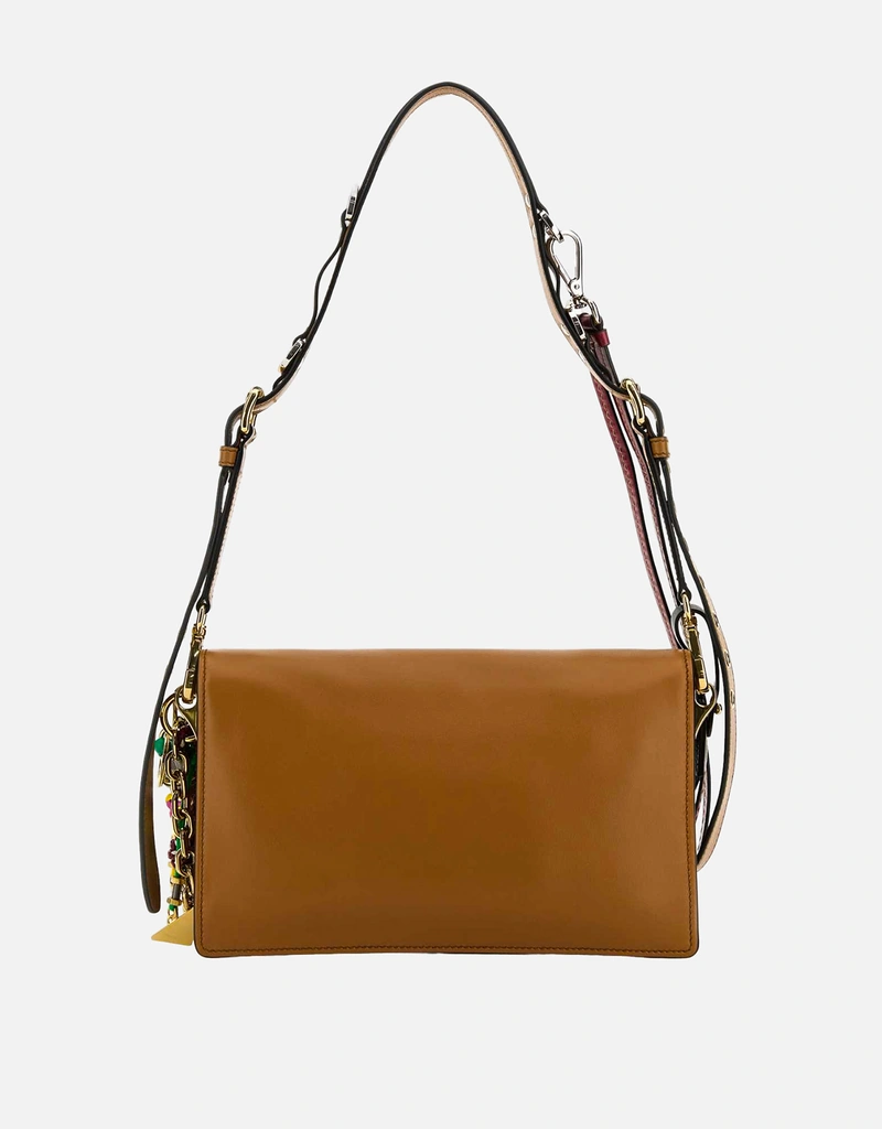 PRADA バッグ キャラメル Prada キャラメルレザー小型プラダソフトサウンドショルダーバッグ