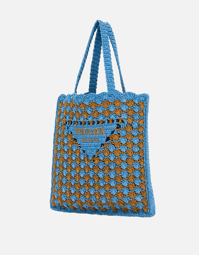 Prada ツートーンラフィアショッピングバッグ () IFCHIC.COM