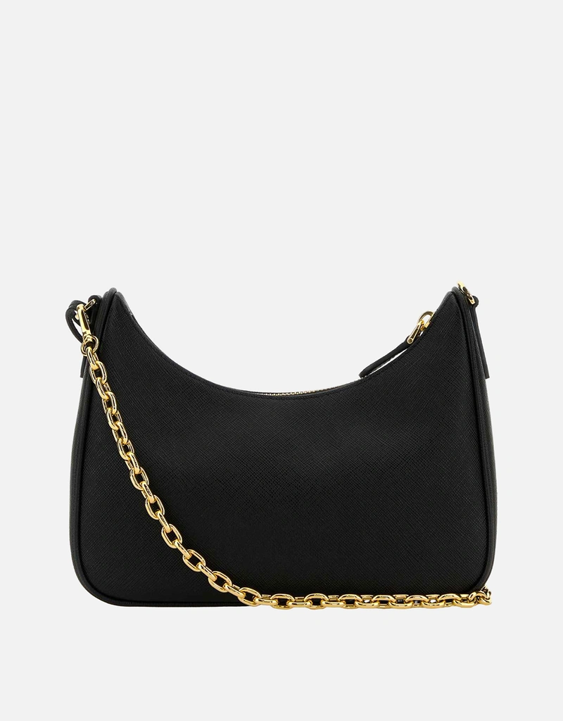 Prada ブラック カーフスキン レザー ショルダーバッグ () IFCHIC.COM
