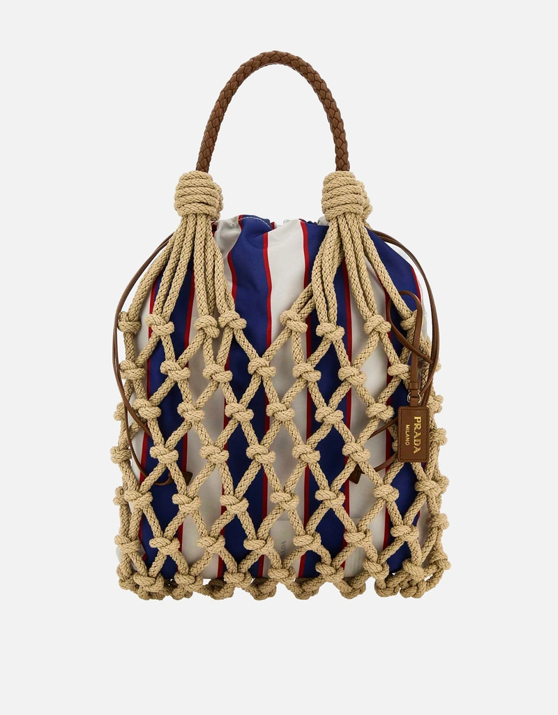 Prada ベージュメッシュハンドバッグ () IFCHIC.COM